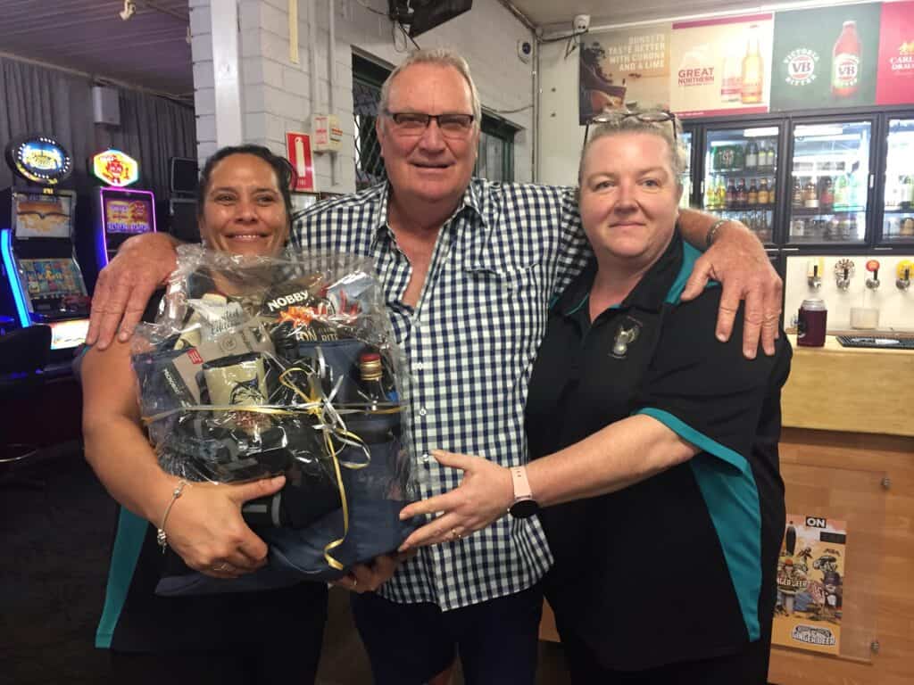 Ross White from Kensington winning fathers day raffle