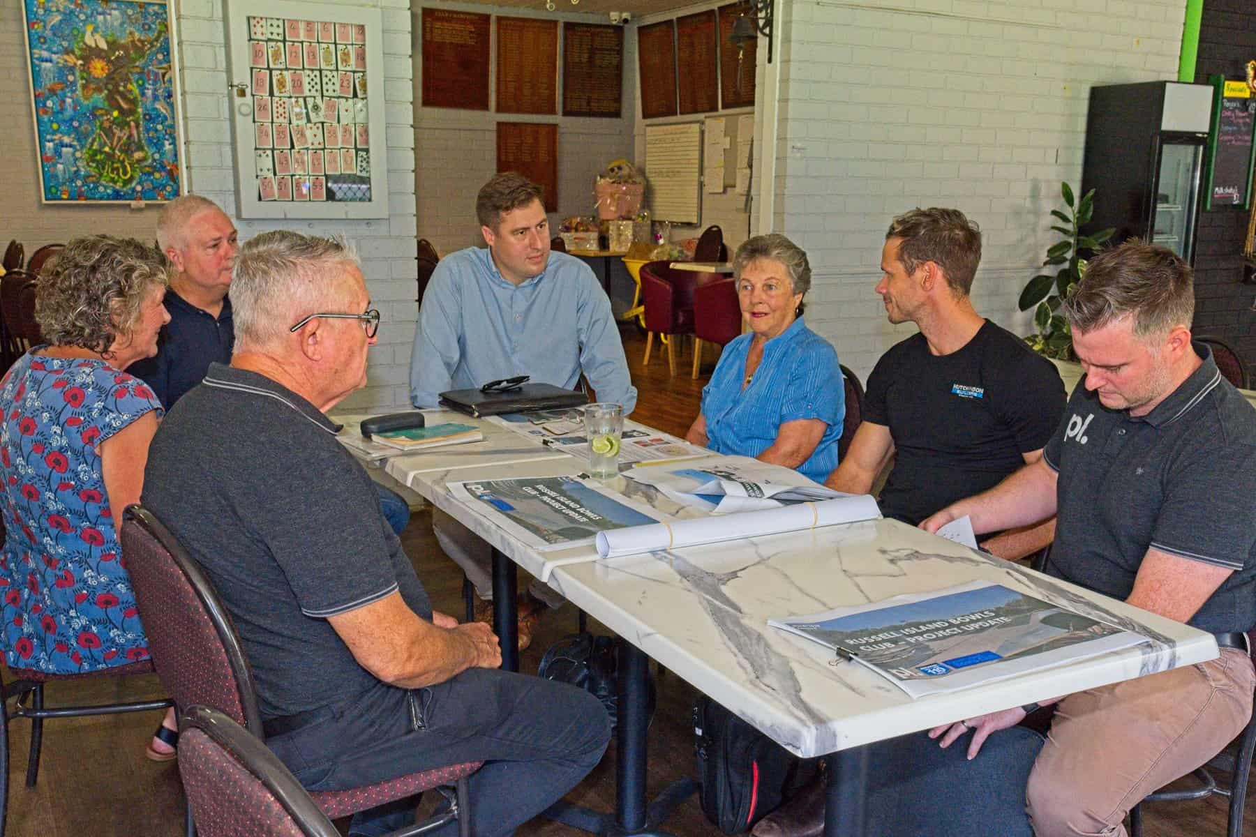 Russell Island Bowls Club Henry Pike visit planning